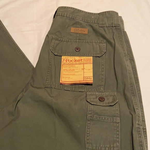 Cabela’s 7-pocket hiker pants olive green - size 36 NWT - Picture 2 of 4